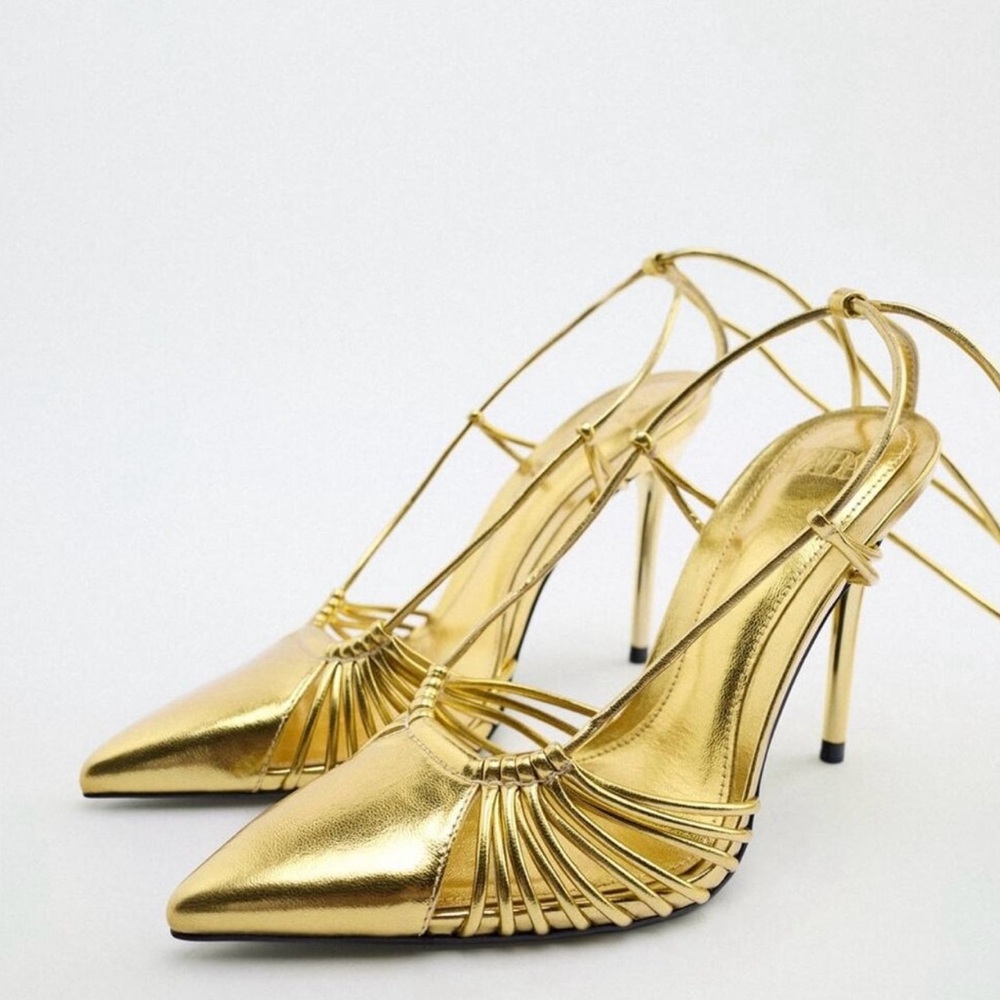 Zara Gold Heels